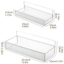 1 pieza/2 piezas Estantería de baño sin taladro, estante colgante montado en la pared - Hierro fundido, sin necesidad de perforar, fácil instalación, estantería de almacenamiento de rejilla de uso múltiple, adecuada para la organización del baño y la cocina, diseño industrial retro de rejilla abierta de gran resistencia, cesta colgante ahorradora de espacio para toallas, artículos de tocador, papel higiénico - Instalación sencilla, solución de almacenamiento para baños pequeños, rejilla metálica decorativa, resistente a la oxidación, material de hierro forjado