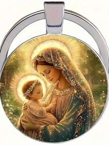 1pc Vintage Virgin Mary Key Chain, Fashion Accessory For Men And Women, Ideal Gift For Birthday, Christmas And Friends Gift Ideas Bag Accessories Lanyards With Id Holder Car Accessories Bag Charms
