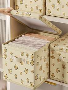 Blue Woven Fabric Storage Cube Box With Dual Handles, Suitable For Home Organization, Back To School, Moving, Collapsible Storage Cube - Multicolor - View 11