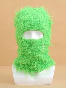 1 Piece Men's Solid Color Autumn And Winter Mask Classic Embroidered Balaclava Outdoor Ski Mask Personalized Tassel Headgear - Pink - View 2