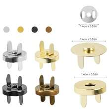 4/10/12 pares de broches magnéticos, colores surtidos, broches a presión de costura para manualidades, bolsos, ropa, cuero, material de cobre, fuerza magnética súper, suministros de arte y manualidades - Multicolor - Ver 5