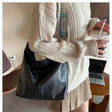 This Year's Popular Bags For Women: Large-Capacity New Style Fashionable Wide-Band Messenger Bags, Niche Popular Tote Bags - 黑色 - 查看 2