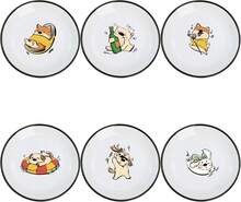 Super Cute Cartoon Animals Ceramic Sauce Dishes, Seasoning Dishes, Little Cat Dog Bird Feeding Bowls, Sushi Soy Dipping Bowls, Appetizer Plates, Dessert Plates-Cool Dog-5 Inch,18562368 - 白色 - 查看 1