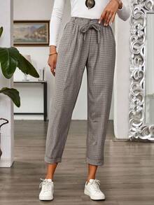 Women Pants - Black and Brown - View 3