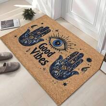Thảm chùi chân Evil Eye Welcome, chất liệu nhung, đế chống trượt, thích hợp cho lối vào, phòng ngủ, nhà bếp, cửa phòng tắm và thảm trải sàn trang trí nhiều khu vực, thảm nhà bếp trang trí Giáng sinh - Nhiều màu - Xem 2