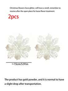 44pcs Christmas Ball Ornament Set - Blue, Pink, White Christmas Decorations And White Poinsettia, For Christmas Tree Decor, Shatterproof Hanging Balls, Suitable For Christmas Party And Home Decoration - Multicolor - View 7