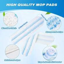 Reusable Microfiber Mop Pads Compatible With O Cedar H2prO Flat Mop System, H2prO Flat Mop Replacement Pads, Flat Mop Refills Flat Mop Heads Replacements For Floor Cleaning, Machine Washable, 4 Pack - trắng - Xem 3