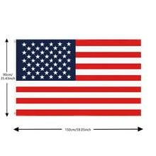 3x5 英尺/1 面美国国旗，20 英尺/20 面美国国旗串旗横幅，美国窗挂旗，5 面美国手摇旗 + 5 个十字孔透明 PVC 塑料吸盘，色彩鲜艳且不易褪色的美国国旗，适用于学校、派对、教室、体育赛事