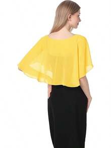 Chiffon Lace Shawls And Wraps For Brides - 金黃色 - 查看 5