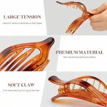 Flat Hair Clips For Women Newly Designed 8 Pack French Concord Claw Clips For Thick Thin Curly Hair Strong Hold No Slip Grip Hair Claw Clips Ideal For Daily Wear And Special Occasions Labor Day Gifts Neutral Colors With Leopard Pattern Durable And Stylish Hair Accessories - Leopard - View 6