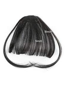 1 Clip-On Air Bangs With Sideburns, Synthetic Hairpiece For Bangs Enhancement, Women's Wig Bangs With Sideburn Hair Accessory Clip, Daily Styling For Women And Girls - Multicolor - View 6
