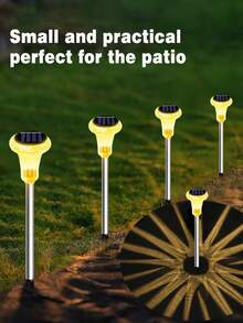 2/6/12pcs Solar Powered Garden Lights, Solar Stainless Steel Tube Lights, Solar Crystal Lights, Solar Pathway Lights, Solar Decorative Lights, 6/12pcs LED Lights, Compact & Practical, Suitable For Garden, Driveway And Landscape Lighting Decor (Warm Light), Christmas Decor, Christmas Lights, Fairy Lights - Multicolor - View 10