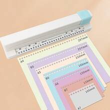 Perforadora manual de 30 agujeros - Espaciado ajustable, perforadora de papel de oficina de varios tamaños, material de ABS + metal, perforadora de papel duradera