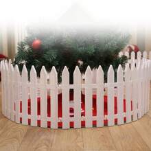 5pcs/10pcs/20pcs Christmas Supplies Tree Fence Scene Decoration Removable Plastic Fence Plastic Fence White Plastic Fence - Multicolor - View 2