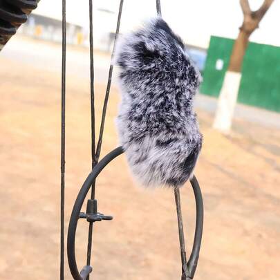 2/4 phụ kiện bắn cung săn bắn ngoài trời, bộ giảm xóc lông thỏ chân thực, có sẵn 1 cặp/2 cặp bông lông, phù hợp với cung truyền thống và cung phản sừng, bộ giảm thanh dây cung cho cung bắn cung