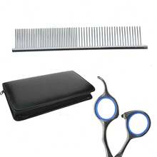 7" Professional Cat Dog Pet Grooming Scissors Shear Set Hair Cutting Curved Tool - 銀色 - 查看 7