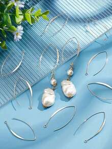 10pcs Earring Hooks V Stainless Steel Ear Wire With Horizontal Ring Metal Earring Hooks For DIY Handmade Earrings Accessories Artwork, Crafts & Sewing Supplies > DIY Beading, Jewelry Supplies > Jewelry Making Components > Earring Findings