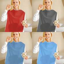 Set de 4 baberos grandes para adultos, baberos de tela tipo toalla para el cuidado de ancianos - Multicolor - Ver 12