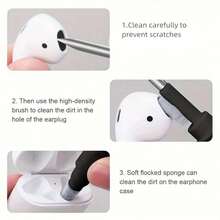1pc Wireless Earphone Cleaning Kit For AirPods Pro - Durable Brush Pen For Computers & Phones, Effective Dust Removal Tool For Daily Use & Travel, Maintenance Essential. - White - View 6