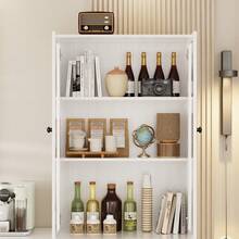 4Pcs Coffee Bar Cabinets With Microwave Stand,Coffee Bar Station With Ample Storage,2 Tall Pantry Storage Cabinets & 2 Sideboard Buffet Cabinets,Wooden Sideboard Hutch Buffet Cabinet With Shelves & Doors For Dining Room - 白色 - 查看 9