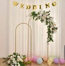 3Pack Metal Arch Backdrop Stand(7.2FT/6.6FT/6FT), Decorative Balloon Arch Stand, Easy Assembly Gold Wedding Arch, Stable Backdrop Arch Stand For Wedding Ceremony, Birthday Party, Baby Shower - 金色 - 查看 7