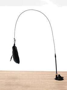 Feather Teaser Cat Toy Cat Toys With Detachable Strong Suction Cup Super Strong Suction, Firmly Suck The Ground Interactive Cat Toys Are Suitable For Cats To Play And Exercise Indoors, Without Battery - Multicolor - View 8