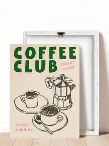 1 件复古橙色意大利浓缩咖啡杯帆布印刷厨房墙壁艺术，每天早晨供应报价标志墙壁艺术有趣的咖啡俱乐部帆布印刷品，卧室装饰，客厅装饰，办公室装饰，餐厅墙壁装饰，墙壁艺术，墙壁装饰，家居装饰，房间装饰，帆布墙壁艺术，海报，带框架的墙壁艺术，可选框架 ﻿ ﻿ - 彩色 - 查看 46