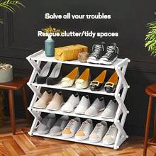 4-Tier Metal Shoe Rack | Space Saving, Easy Assembly | Suitable For Home, Apartment, Entryway, Bedroom, Dorm Storage, Can Be Used For Small Closet Organization, Hallway And Corridor, Multi-Pair Shoe Organizer, Sturdy Frame, Neat Display, Small Footprint, Ideal For Tight Spaces, Quick Installation, Great Gift For Back To School, Holiday Gatherings, Christmas And Thanksgiving Hosting, Perfect For Seasonal Closet Organization, Holds Up To 15 Pairs Of Shoes - Multicolor - View 5