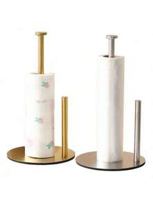 1pc Premium Gold/Black/Silver 304 Stainless Steel Tissue Box Holder, Multi-Functional Kitchen Paper Towel Rack, Cling Film Dispenser, Bathroom Shelf, Quality Tissue Box Cover, Tabletop Decor, Holiday Gift, Includes Installation Accessories. Color: Gold/Black. Home & Living/Kitchen & Dining/Tabletop Decor & Kitchen Tools/Tissue Box & Paper Towel Holder. Style: Random