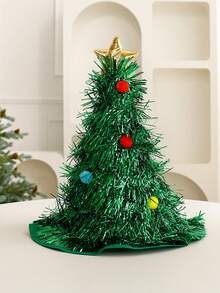 1 قبعة زينة عيد الميلاد، إكسسوار للحفلات والأعياد، قبعة للبالغين للتنكر والتصوير الفوتوغرافي