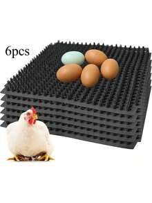 6pcs Washable Chicken Nest Pads, Plastic Poultry Egg Laying Mats, Suitable For Chickens & Ducks, Reusable, Anti-Slip & Breathable Hen House Bedding