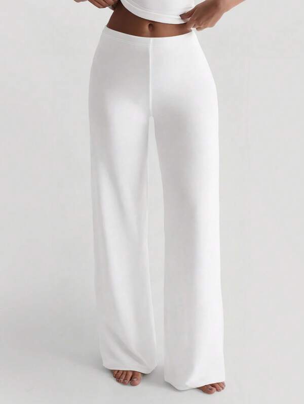 XLLAIS Women's Pants Fashion Elastic High Waisted Long Straight-Leg Trousers Fall Winter Clothes