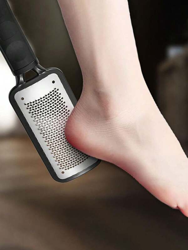 2 peças/3 peças de lixa de pé de aço inoxidável para raspar a pele do pé, esfregar a placa do pé, moer a pele morta do pé, reparar calos do pé, remover a pele morta, esfregar o pé, dispositivo para os pés