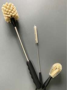 三合一长柄杯刷、吸管清洁器、瓶刷 - 尼龙刷毛刷，适用于清洁杯子、马克杯、茶壶、酒瓶、醒酒器等家居清洁用品