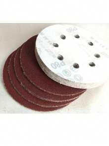 10pcs/30pcs 5-Inch Sanding Discs, Hook And Loop Sanding Pads, Sanding Discs, 8-Hole Red Sandpaper, Medium-Low Grit Assortment, Suitable For 40/80/100/120/150/180/240/320/400/600 Grit Sanders, 5-Inch, 8-Hole Round Sanding Discs - Red - View 7