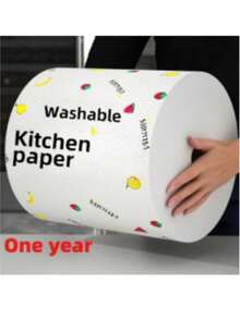Washable Kitchen Paper TowelsAbsorbent.Non-Stick Oi-AbsorbentRoll, Durable Polyester Fabric, Ideal ForKitchen,Car,Living Room, Toilet.Bedroom,Kitchen Cleaning EssentialsDecorative KitchenwareWashableFabric