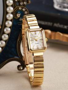 1pc/Set, No Gift Box, Fashionable Minimalist Small Dial Women's Watch, Stainless Steel Strap, Compact & Elegant, Suitable As Birthday, Anniversary, Halloween Gift For Friends And Loved Ones - Multicolor - View 5