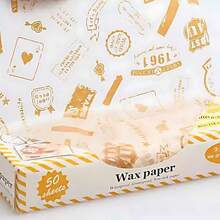 50/100pcs Premium Quality Specialty Baking Paper For Restaurants - Versatile, Uncharged, Durable & Easy-To-Clean - For Cafés, Bakeries, Bars, Buffets - Ideal For Sandwich Wrapping, Fries, Burgers Baking & Cooking - Perfect For Professional Kitchens, Cooking Utensils - 黃色 - 查看 6