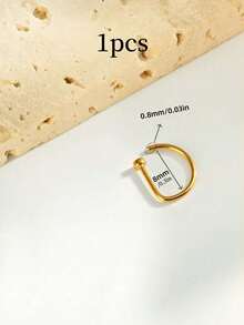 1入時尚個性化不鏽鋼假鼻環，D造型，金色/不鏽鋼/黑色，適用於男女日常穿戴，不同顏色帶來不同風格
