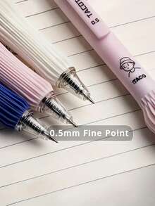 4支装人体工学凝胶笔，笔握柔软，中号笔尖，速干黑色墨水，书写流畅，适合日记和办公使用，可爱卡通设计，是理想的母亲节礼物。 - 彩色 - 查看 6