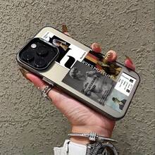 Vintage European Art Style Phone Case Compatible With IPhone 16 15 14 13 12 11 Pro Max X XR XSMAX 8 7 Plus, Matte Anti-Fall Protective Back Cover - الأسود - مشاهدة 4