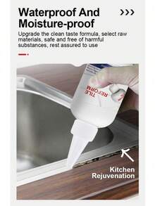 1pc Ceramic Tile Grout Filler, Waterproof & Mold-Resistant, White Grout Sealant For Kitchen & Bathroom