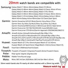 Cinturino in silicone da 20 mm compatibile con Garmin Vivoactive 6/Vivoactive 5/ Vivoactive 3, Venu/Venu 2 Plus/Venu Sq, Galaxy Watch 7 6 5 4 da 40 mm e 44 mm, Watch 4/6 Classic da 42 mm e 46 mm, 43 mm e 47 mm, adatto per donna e uomo, morbido cinturino sportivo di ricambio per Forerunner 645/245, Galaxy Watch 5 Pro 45 mm, Active 2, Watch 3 41 mm