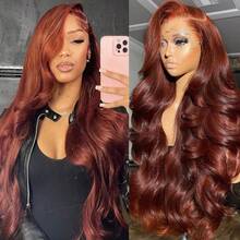 bling hair 13x4 Reddish Brown Lace Front Wigs Human Hair 13x6 Body Wave Lace Front Wig 200% Density # 33  Wigs Human Hair With Baby Hair Pre Plucked 22 24 26  Inch,13x4 Reddish Brown Lace Front Wigs Human Hair Pre Plucked Straight Wigs Human Hair - 33# - 查看 2