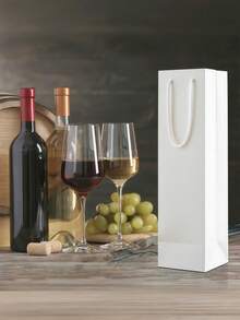 1/4pcs Gift Bag, Wine Packaging Bag, Party Paper Bag With Rope Handle & Thick Cardboard Bottom, Fits 1 Bottle Of Red Wine/Wine, Suitable For Packaging Red Wine, Champagne, Whiskey, Vodka, For Christmas, Halloween, Thanksgiving, Birthday Party, New Year - Multicolor - View 2