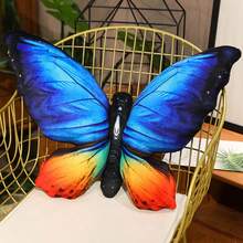 1pc Fabric Butterfly Decorative Throw Pillow, Girls Bedroom Butterfly Cushion, Chair Butterfly Lumbar Pillow - 彩色 - 查看 13