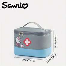 Sanrio 1 حقيبة تخزين الأدوية من سانريو - منظم من قماش الأكسفورد ذو سعة كبيرة وأقسام متعددة للاستخدام المنزلي والسفر والمستشفى والخارجي