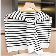 Women's Casual Y2K Shawl Wraps Knitted Tie Up Knotted Shoulder Cape Fashion Shawls Scarf Cape, Sweater Shawl Wraps Sleeves Knitted Collar Sweater Scarf Top Casual Lightweight Shoulder Cape Accessories Suitable For Partyand Dates, Simple And Fashionable, Elegant And Exquisite Matching For Dress - Knitted Shawl - View 5