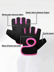 2pcs/Pair Men's And Women's Fingerless Cycling Gloves Professional Gym Anti Slip And Breathable Half Summer Fishing Women's Bicycle Gloves, Sports Fitness Gloves Diving Cloth Equipment Anti-Slip Shock Absorption Hand Protection For Gym Weightlifting, Travel Must Haves School Accessories Back To School Supplies - Multicolor - View 5
