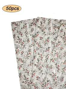 5/10/20pcs Thin Paper With Holly Seed Pattern, 20 Inches X 14 Inches Gift Wrapping Paper, Suitable For Wedding, Christmas, Birthday Gift Packaging, Bouquet Packaging, Gift Bag Filling, Party Giftsdecoration - Multicolor - View 11